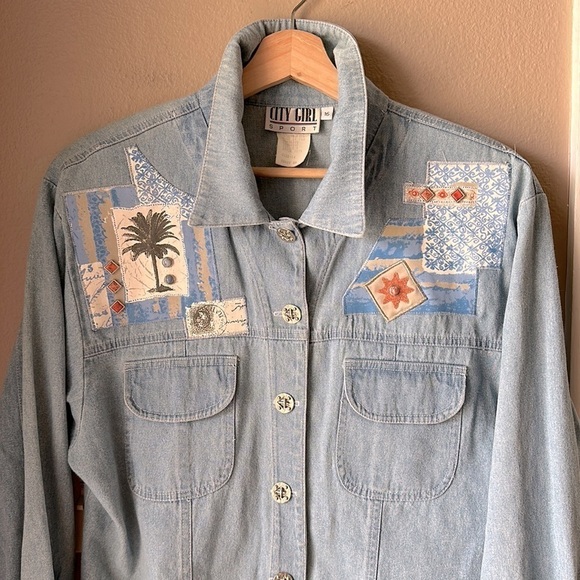 Vintage CITY GIRL SPORT Denim Jacket - Picture 1 of 8